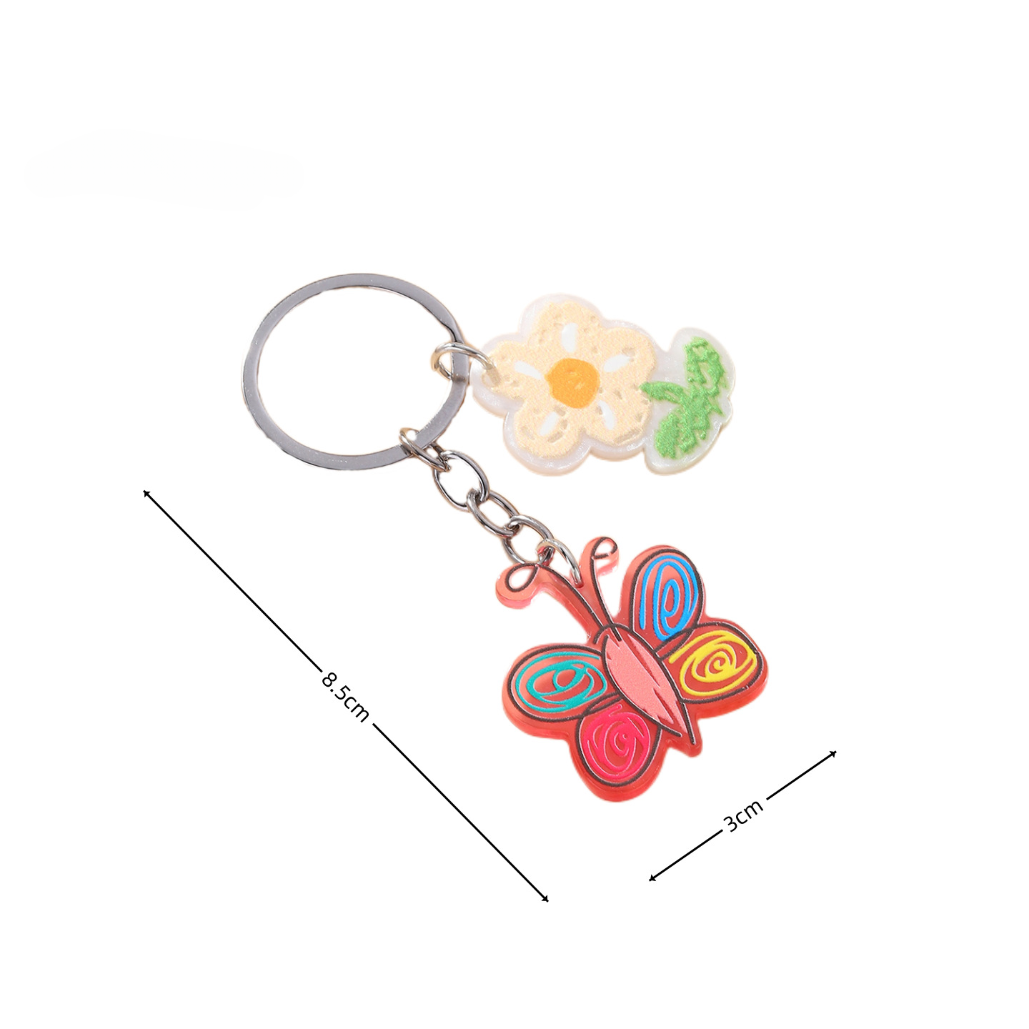 Wholesale Acrylic Flower Butterfly Keychain